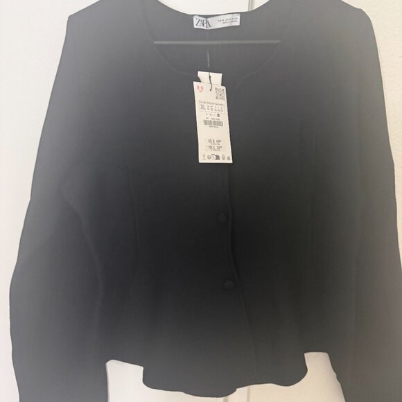 Black knit cardigan blazer with peplum style new never word with tags - Picture 5 of 5